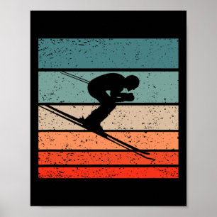Affiche Ski rétro de style vintage