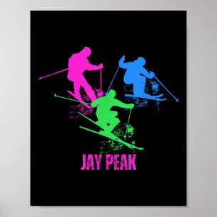 Affiche Ski Retro Jay Peak Vermont Skier 90s