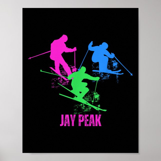 Affiche Ski Retro Jay Peak Vermont Skier 90s (Devant)