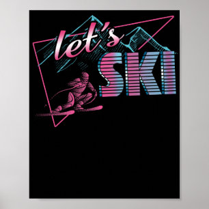 Affiche Ski Retro Vintage 80s Ski Outfit 90s