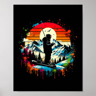 Affiche Ski Rider Retro Style Vintage Ski Cool Hiver S