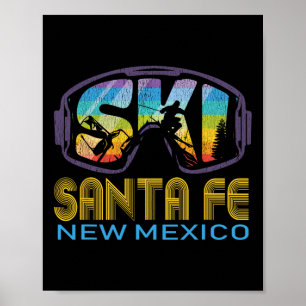 Affiche Ski Santa Fe Nouveau-Mexique Vacances de ski