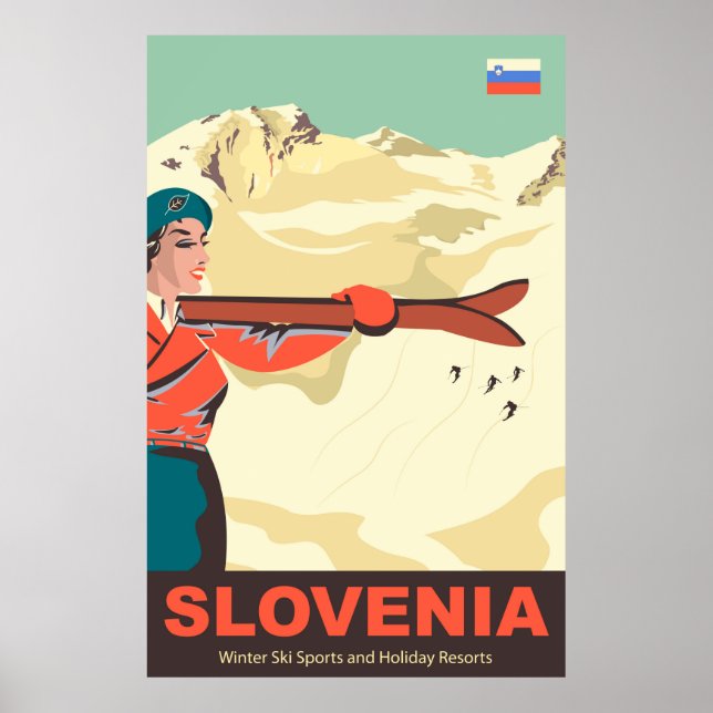 Affiche Ski Slovénie (Devant)