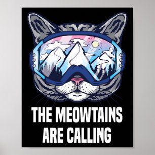 Affiche Ski Snowboard Goggets Drôle Les Mowtains Sont Call
