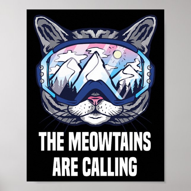 Affiche Ski Snowboard Goggets Drôle Les Mowtains Sont Call (Devant)
