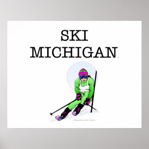 Affiche Ski SUPÉRIEUR Michigan