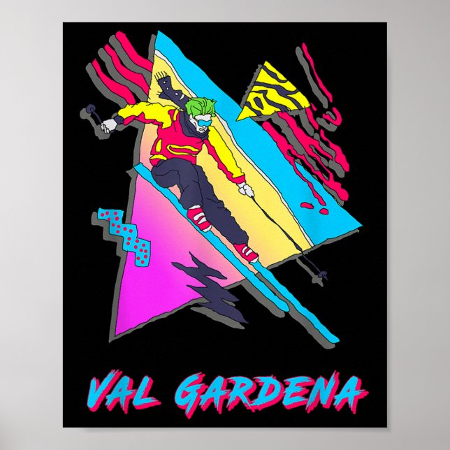 Affiche Ski Vibrant Artwork Val Gardena Ski (Devant)