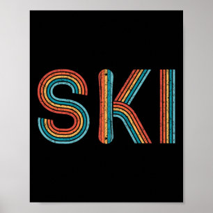 Affiche Ski Vintage 80s 90s Hiver Ski Hommes