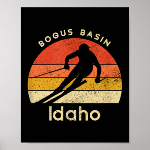 Affiche Ski vintage Bogus Basin Idaho Mountain