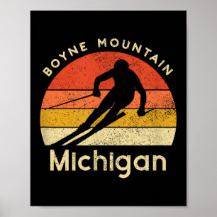 Affiche Ski vintage Boyne Mountain Michigan Mountain
