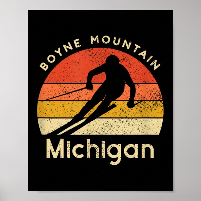 Affiche Ski vintage Boyne Mountain Michigan Mountain (Devant)