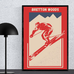 Affiche Ski vintage New Hampshire Mountain Bretton Woods