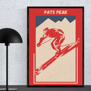 Affiche Ski vintage New Hampshire Resort Pats Peak