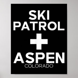 Affiche Ski vintage Patrol Aspen T Shirt Snowboard Ski