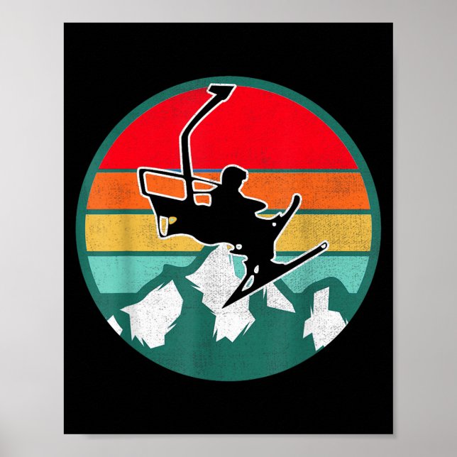 Affiche Ski vintage rétro neige  (Devant)