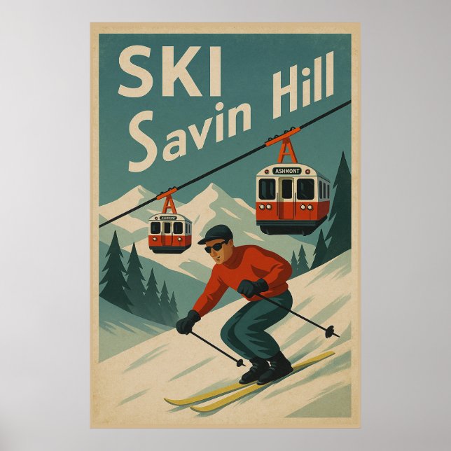 Affiche Ski vintage Savin Hill (Devant)