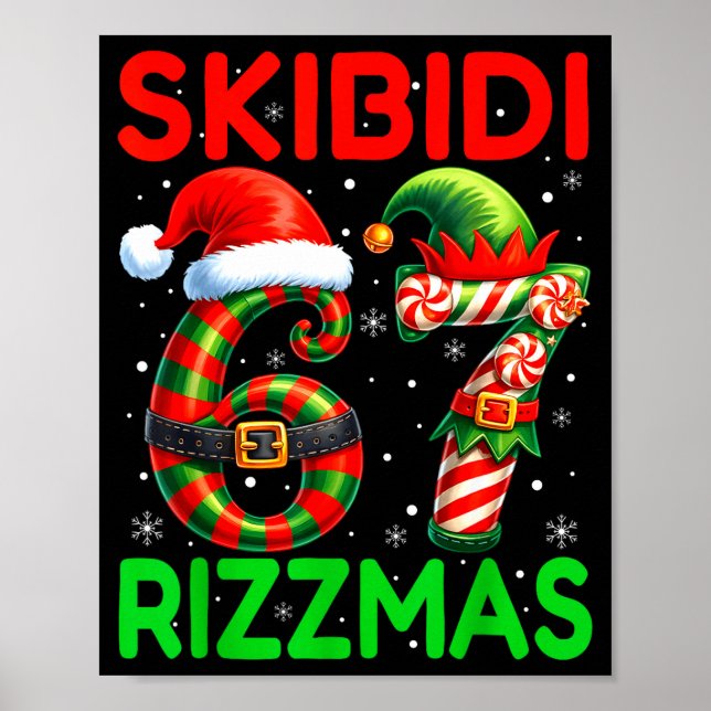 Affiche Skibidi 67 Rizzmas Funny Six Seven Meme Christmas  (Devant)