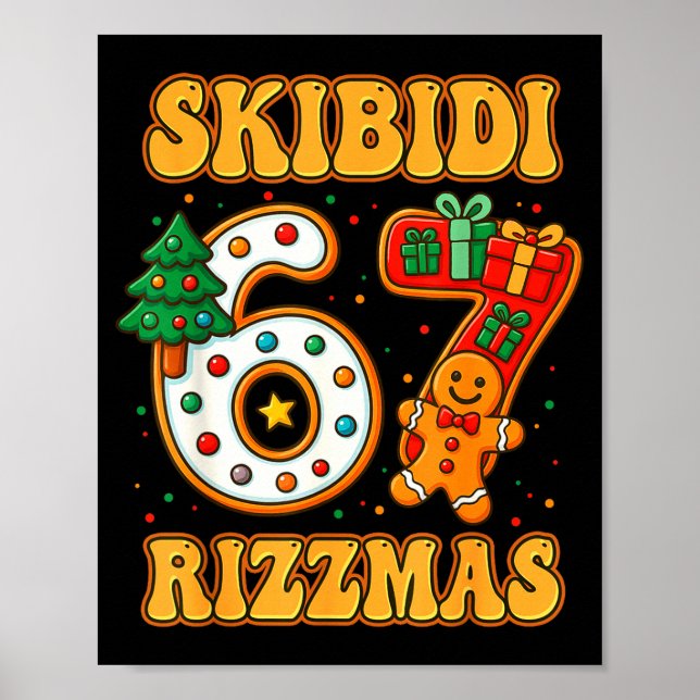 Affiche Skibidi 67 Rizzmas Funny Six Seven Meme Christmas  (Devant)