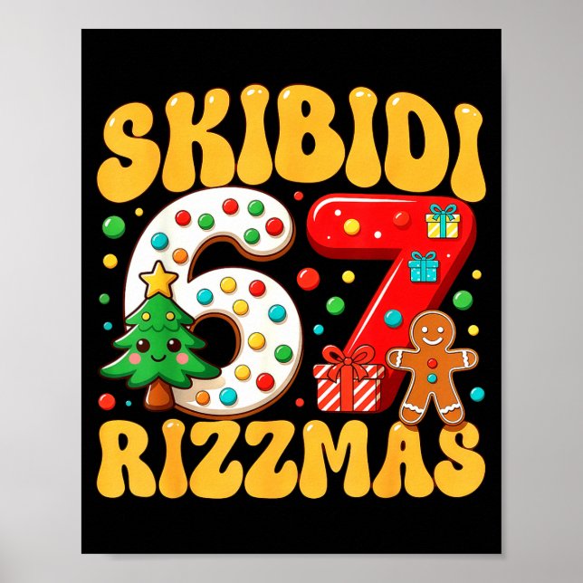 Affiche Skibidi 67 Rizzmas Six Seven Mème Noël Garçons G (Devant)