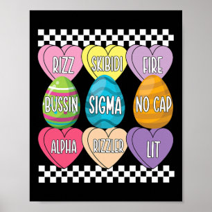 Affiche Skibidi Oeufs de Pâques Drôle Rizz Mème de Pâques 