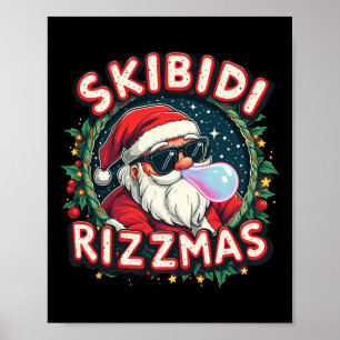 Affiche Skibidi Rizzm Fête Joyeux Noël Funny Sa