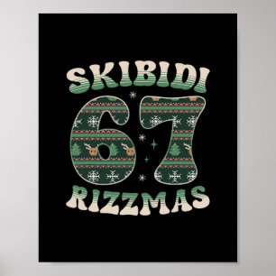 Affiche Skibidi Rizzmas 67 Six Seven Mème Noël dégueu F