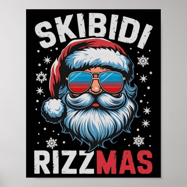 Affiche Skibidi Rizzmas Chemise Enfants Hommes Femmes Noël (Devant)