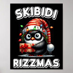 Affiche Skibidi Rizzmas Drôle Gen Alpha Argot Noël Pe