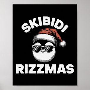 Affiche Skibidi Rizzmas Drôle Gen Alpha Argot Noël Pe