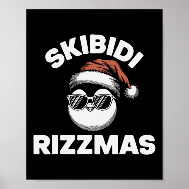 Affiche Skibidi Rizzmas Drôle Gen Alpha Argot Noël Pe (Devant)
