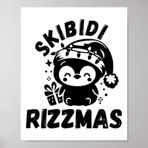 Affiche Skibidi Rizzmas Drôle Gen Alpha Argot Noël Pe