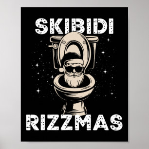 Affiche Skibidi Rizzmas Drôle Toilette Père Noël Eléphant