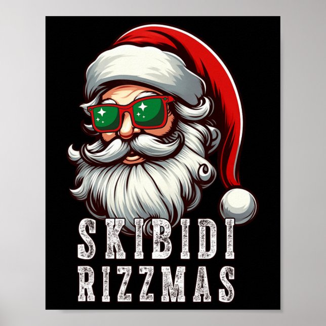 Affiche Skibidi Rizzmas Noël Père Noël Joyeux Rizz M (Devant)