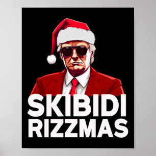Affiche Skibidi Rizzmas Noël Trump Père Noël Pajama Rizz