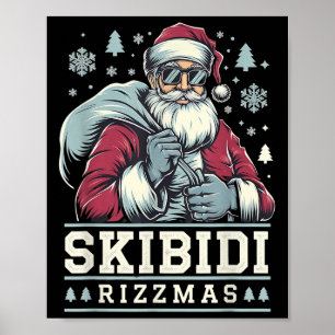 Affiche Skibidi Rizzmas Santa Cool Noël Drôle Christmas Ri