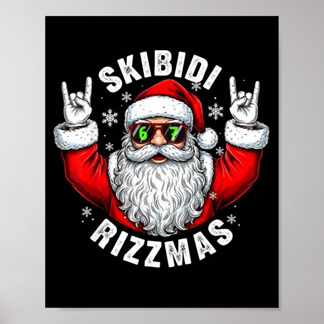 Affiche Skibidi Rizzmas Santa Sungles Funny Christmas Men  (Devant)