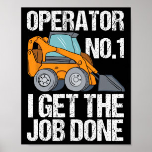 Affiche Skid Steer Daddy Funny Fête des pères Cadeau