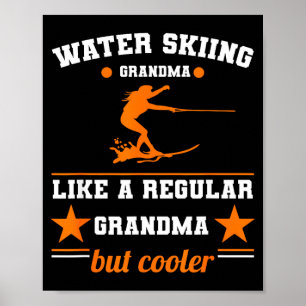 Affiche skier aquatique grand-mère femmes amoureux des vag