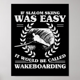 Affiche Skier au water ski Wakeboarding Rétro Slalom Skiin