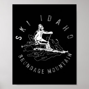 Affiche Skier Idaho Brundage Mountain Ski Snowboard Montag