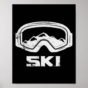 Affiche Skier Ski Neige Montagne Hiver T-Shirt Parfait