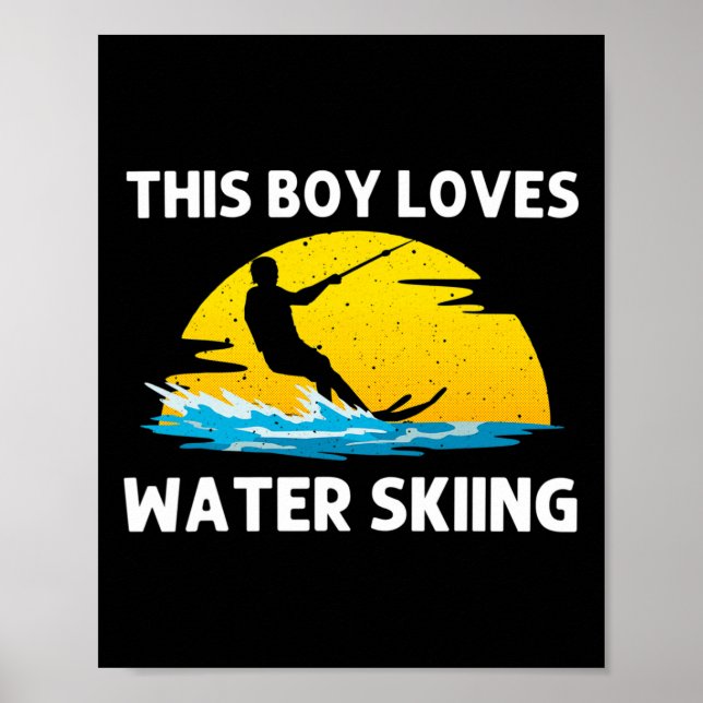 Affiche Skier sur l'eau Cool Pour Les Garçons Filles Ski S (Devant)