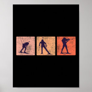 Affiche Skies Biathlon Sports d'hiver Ski Piste Ski Biat
