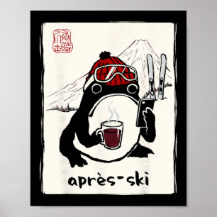 Affiche Skieur après-ski Japonais Hommes Femmes Enfants Dr