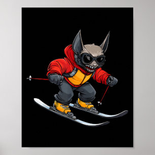 Affiche Skieur Chauve-Souris 