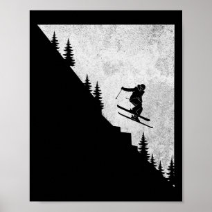 Affiche Skieur de descente en ski Freestyle Extrême Hiver