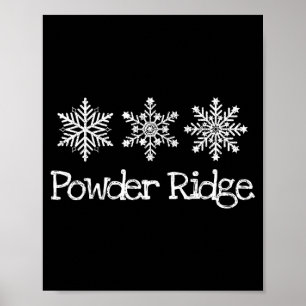 Affiche skieur de montagne powder ridge skiant flocons de