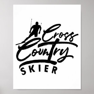 Affiche Skieur de ski de fond xc ski sports d'hiver