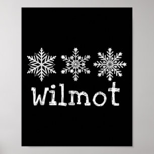 Affiche Skieur de Wilmot Mountain Skiant Ski Flocons de Ne