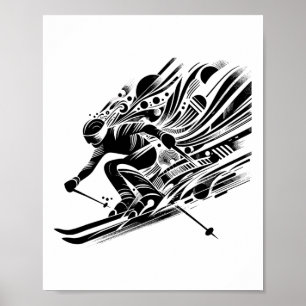 Affiche Skieur en train de rouler dans l'image de neige Co